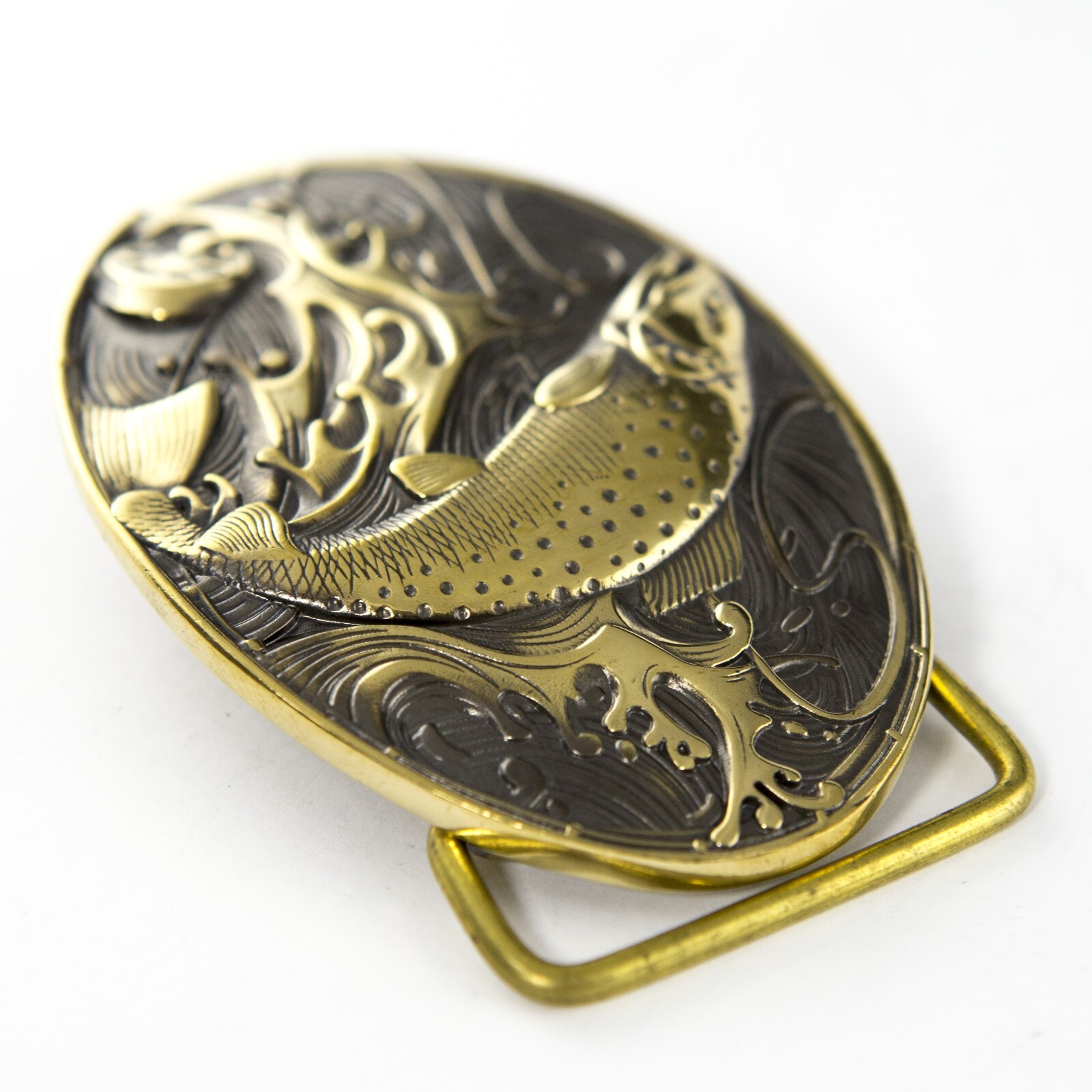 Belt buckle Trout, fisherman Salmoninae brass buckle, fisherman gift, anglers