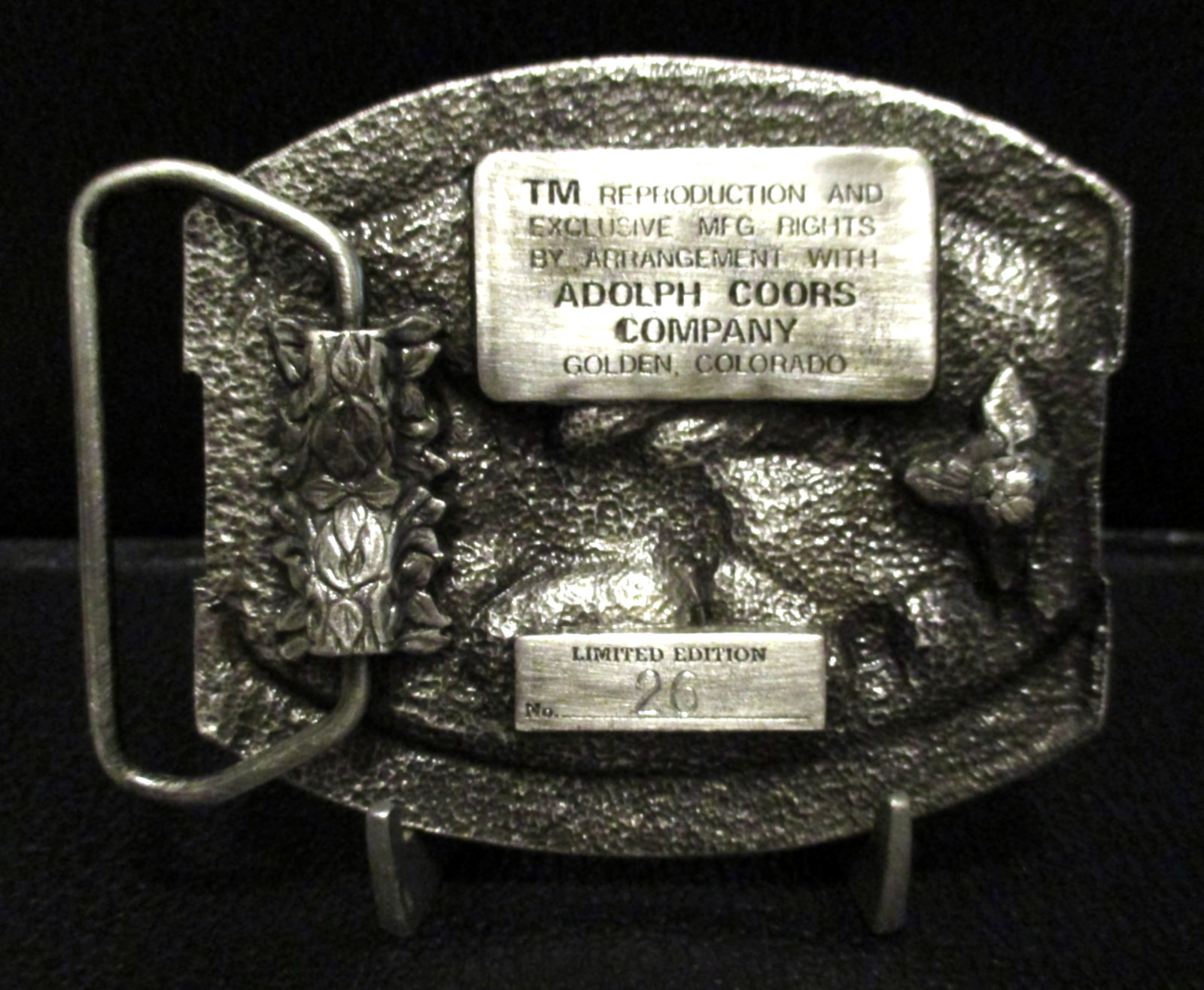 Coors Beer National Western Stock Show Belt Buckle 1987 Draft Horse Pull Show LE