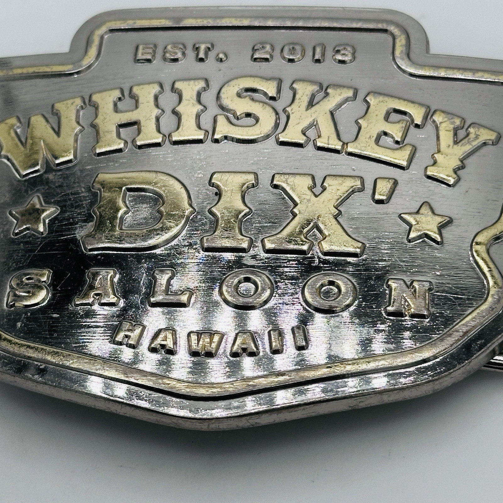 Whiskey Dix&rsquo; Saloon Hawaii Belt Buckle EST. 2013 Official Venue Merchandise