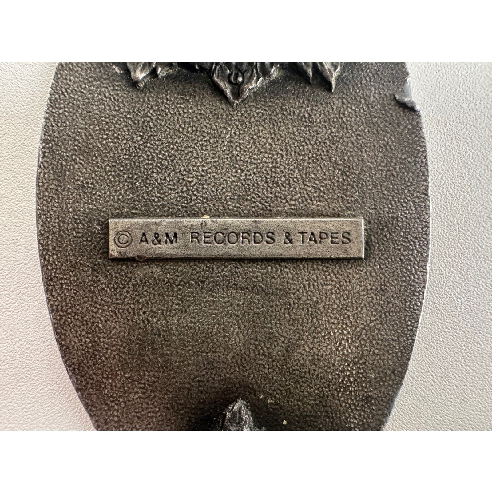 Vintage Styx Band Belt Buckle A&M Records & Tapes Silver Tone Oval Metal Logo