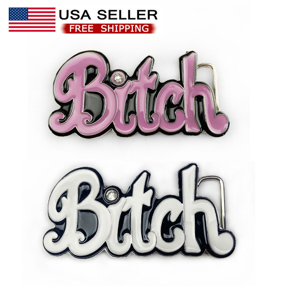 Belts Buckles METAL BITCH Flat Rings Western Denim Belt Buckle Pewter Finish USA