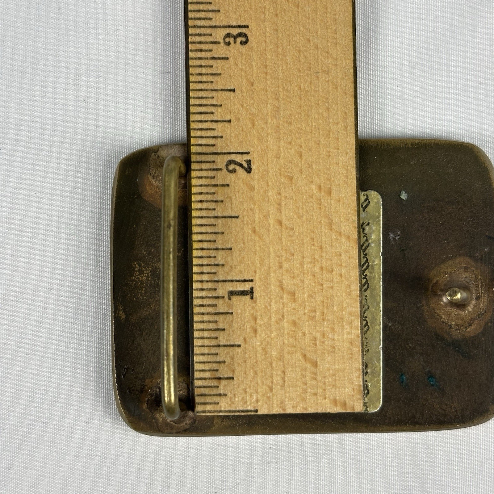 Vintage Dee Cee Brand Brass Belt Buckle Washington Manufacturing Workwear