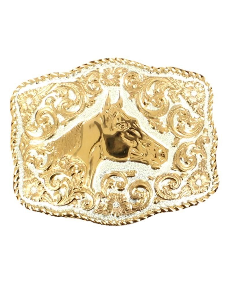 Crumrine Western Belt Buckle Mens Rectangle Quarter Horse Head C06230