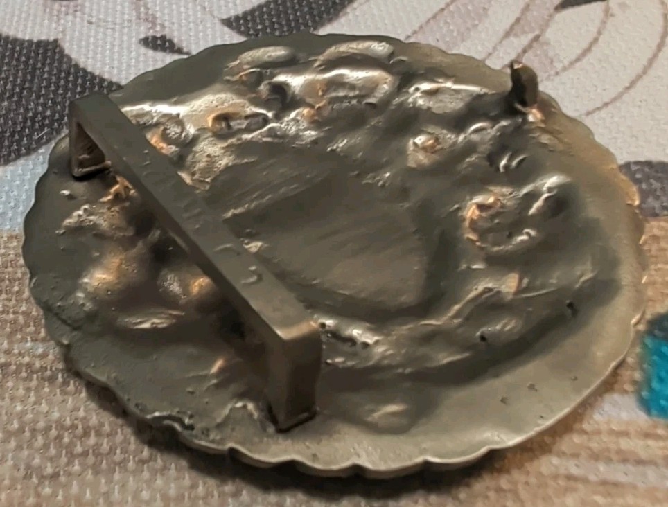 German Silver MEDUSA BELT BUCKLE (stamped JJ Shape) EXC