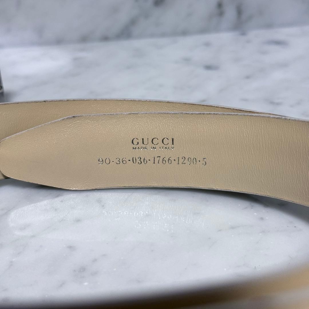 GUCCI buckle belt Logo hardware Authentic Beige Leather Made in Italy Men&rsquo;s