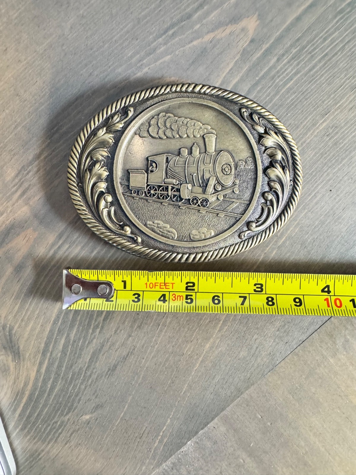 Steam Engine Train Belt Buckle Locomotive Vintage