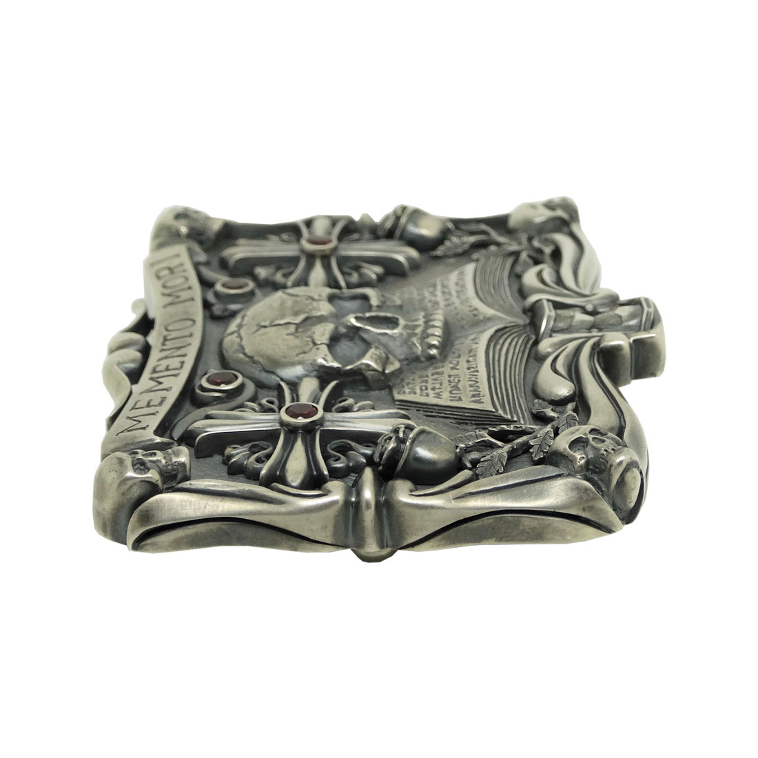 Handmade Sterling Silver Skull Mens Biker Belt Buckle Masonic мemento mori