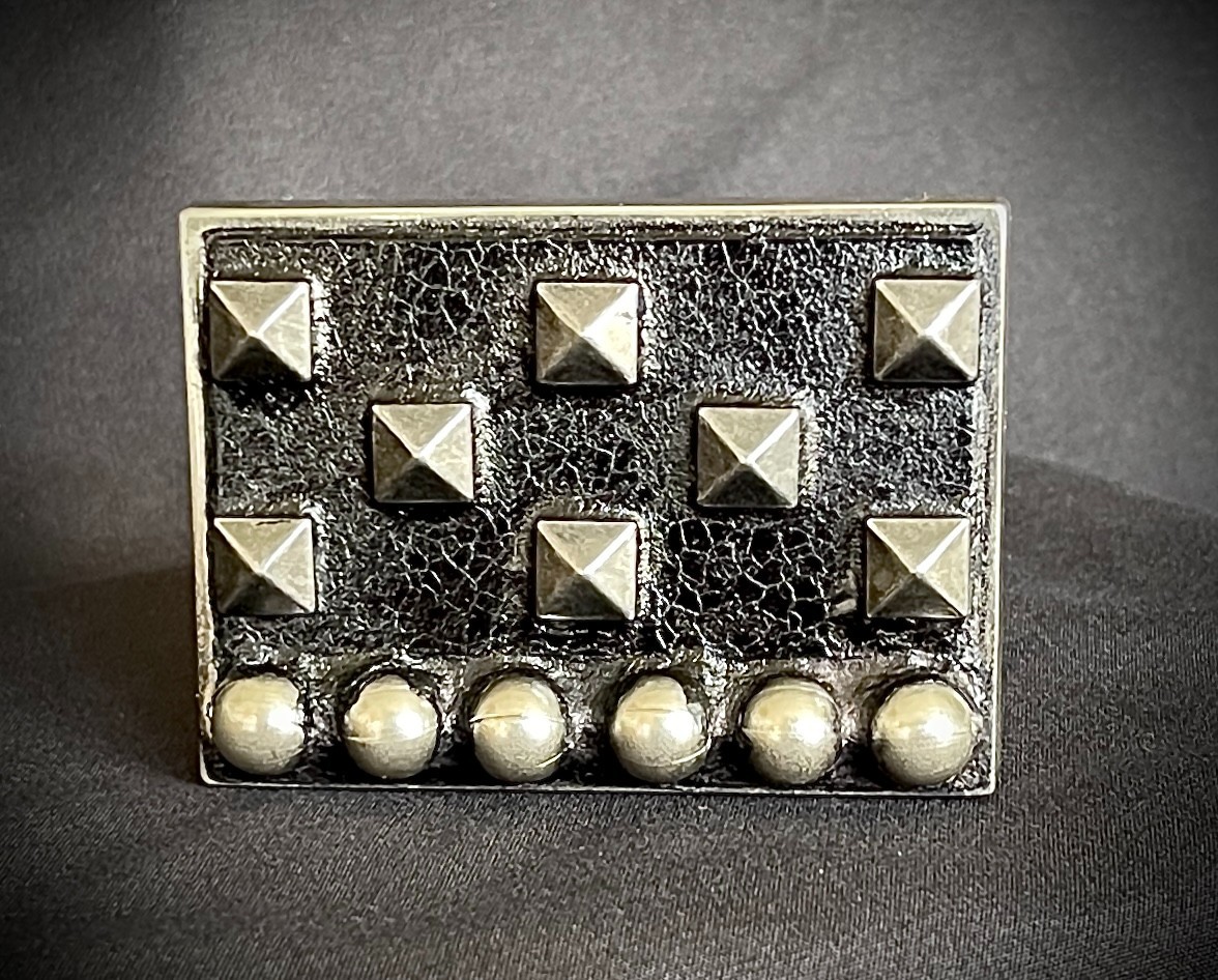 “Arrival Over the Nile” Studded Pyramid Lthr OOAK Buckle Darren McNeese