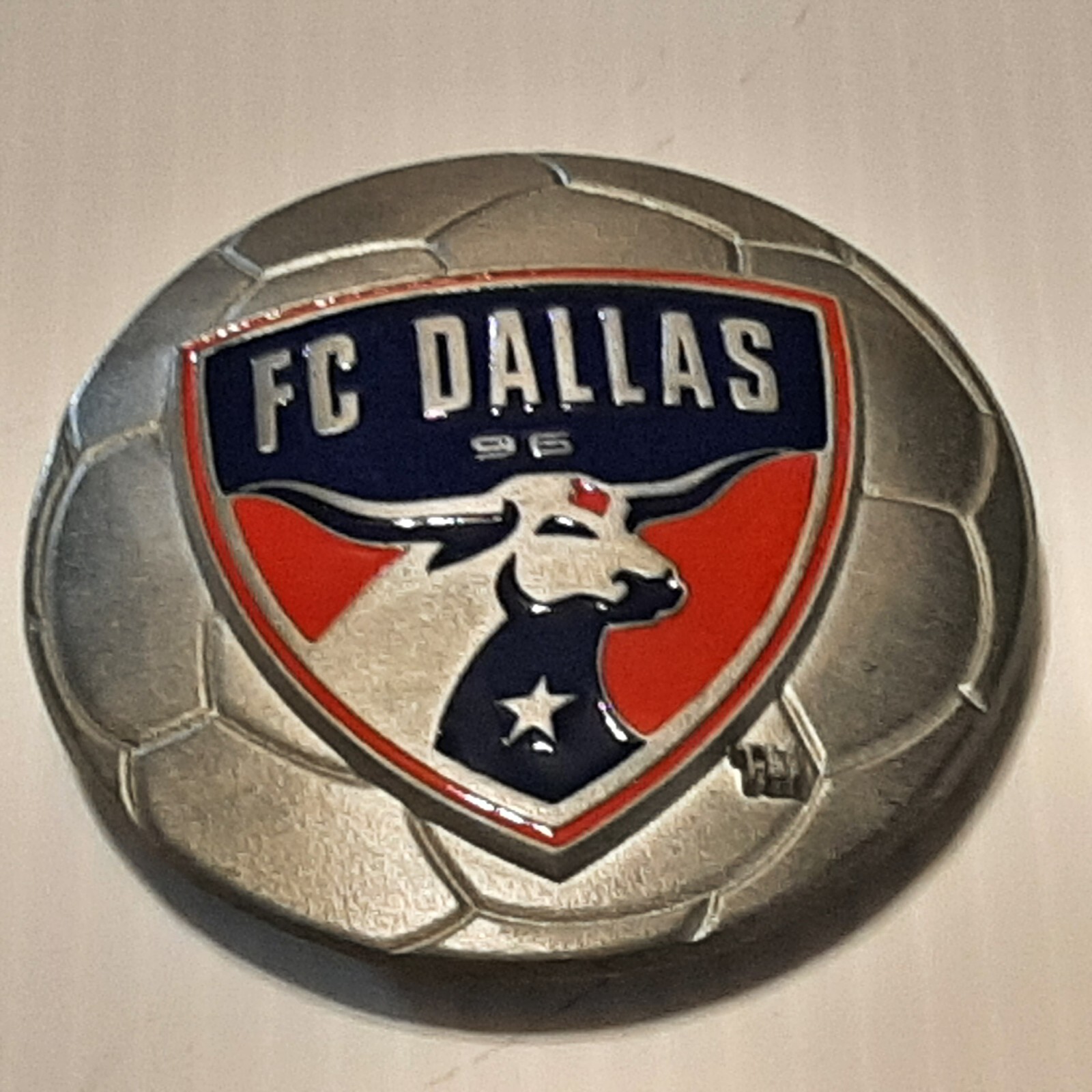 SILVER PEWTER MLS SOCCER DALLAS FC Metal Belt Buckle