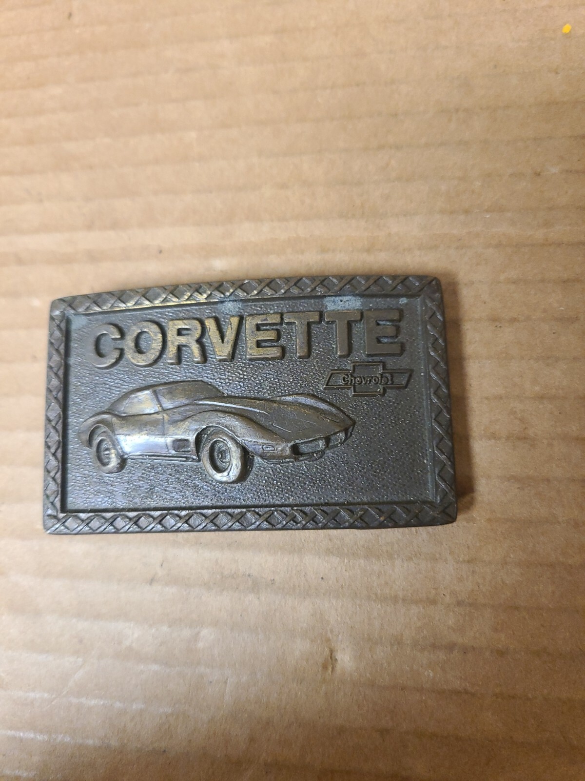 Vintage Chevy Corvette Solid brass belt buckle 1970