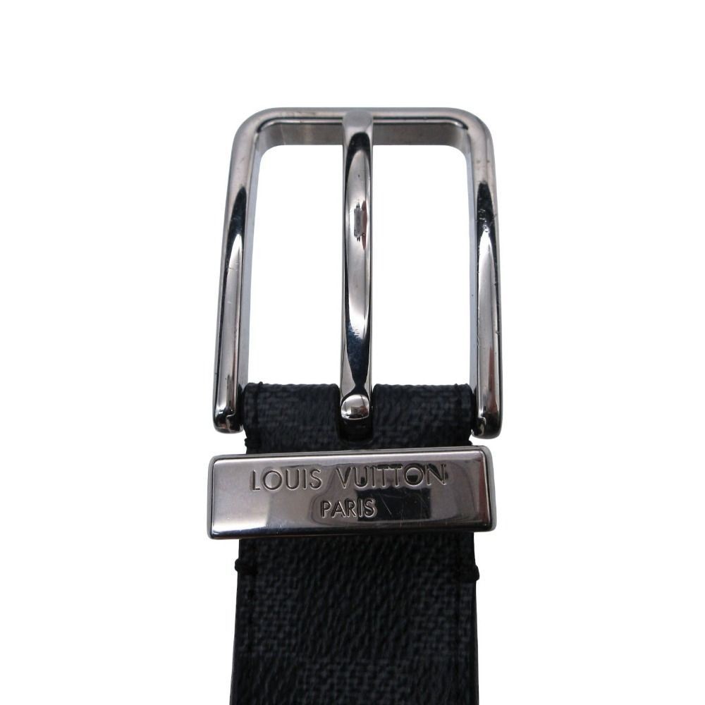 LOUIS VUITTON Ceinture Pont Neuf Damier Graphite Canvas M9402 Belt DDP Used