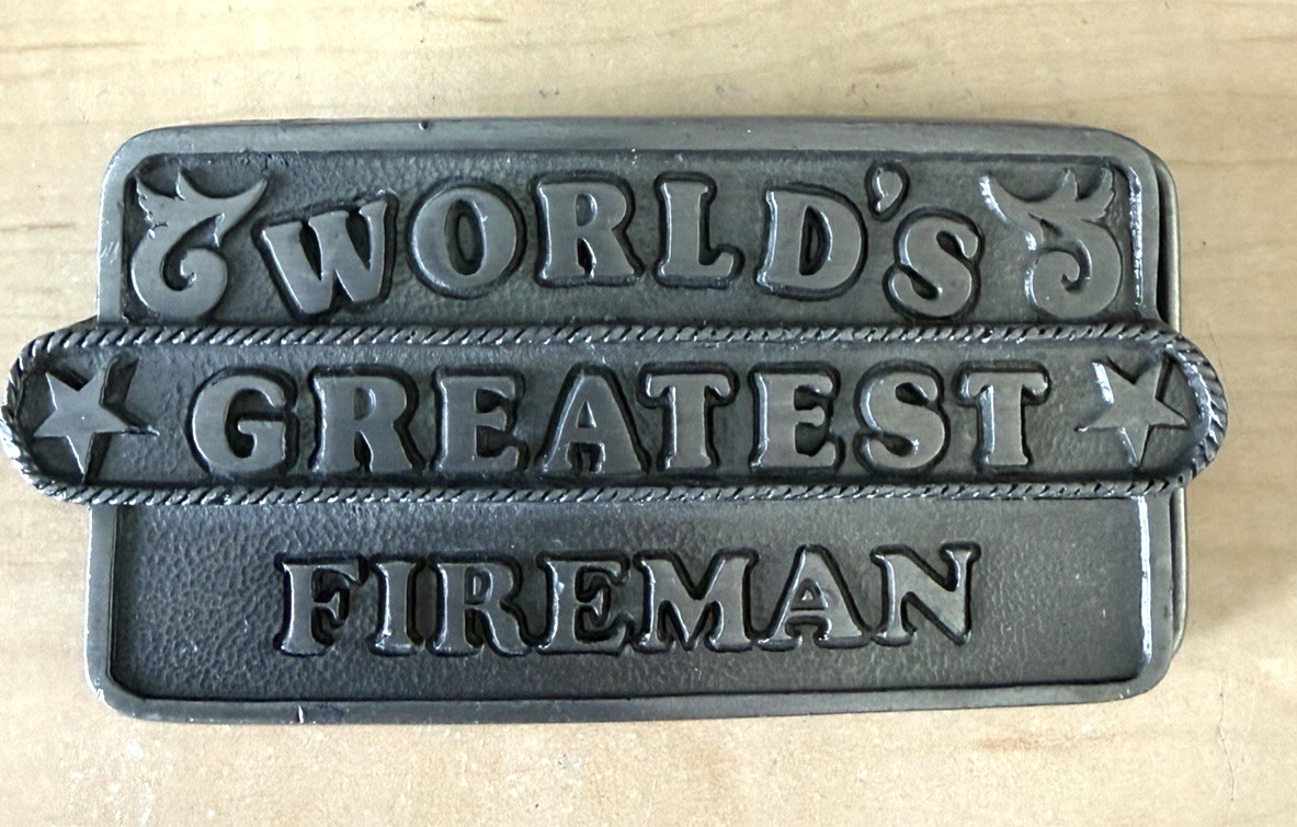 Buckles of America « Worlds Greatest Fireman » Belt Buckle used # BA-418 8oz.