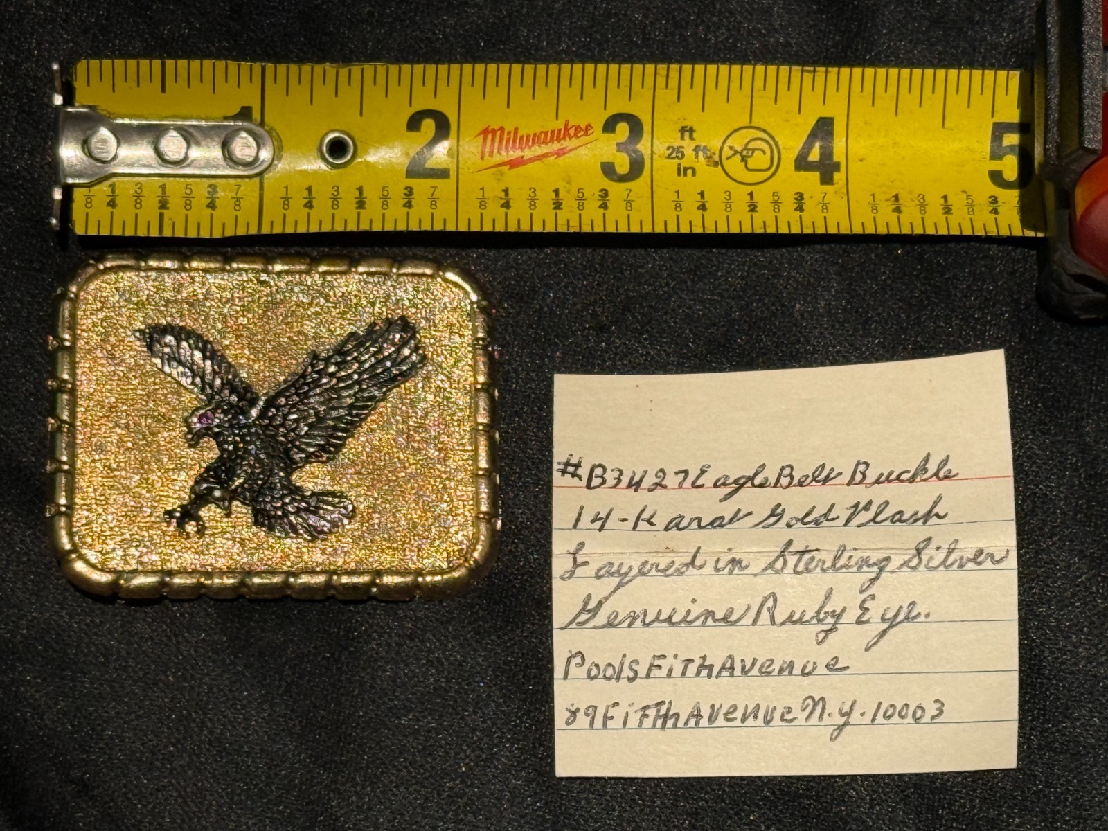 Vintage American Eagle Belt Buckle – Genuine Ruby eye