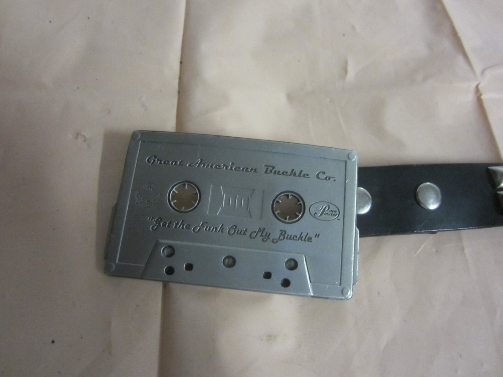 Cassette Belt Buckle “Get The Funk Out My Buckle” Great American Buckle w/belt38