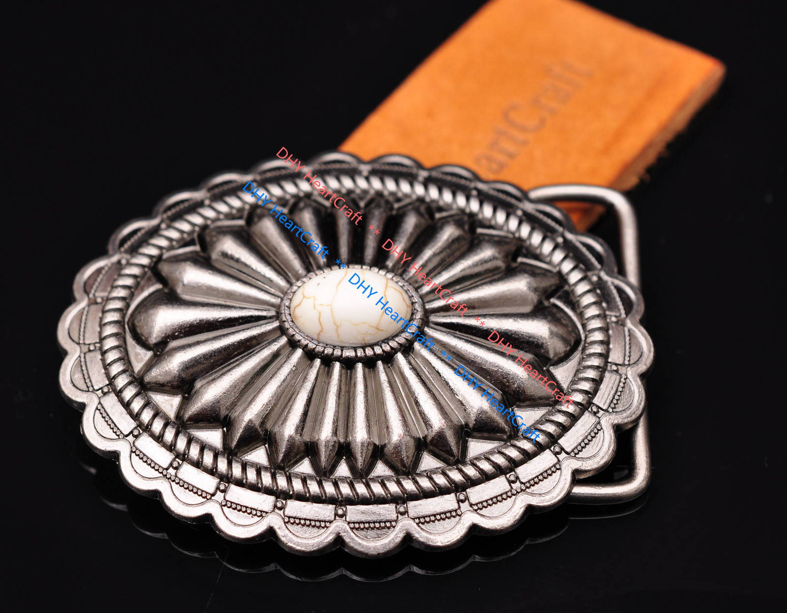 Retro Western Tribal men&rsquo;s cowboy Flower Turquoise Belt Buckle fits 40mm Strap