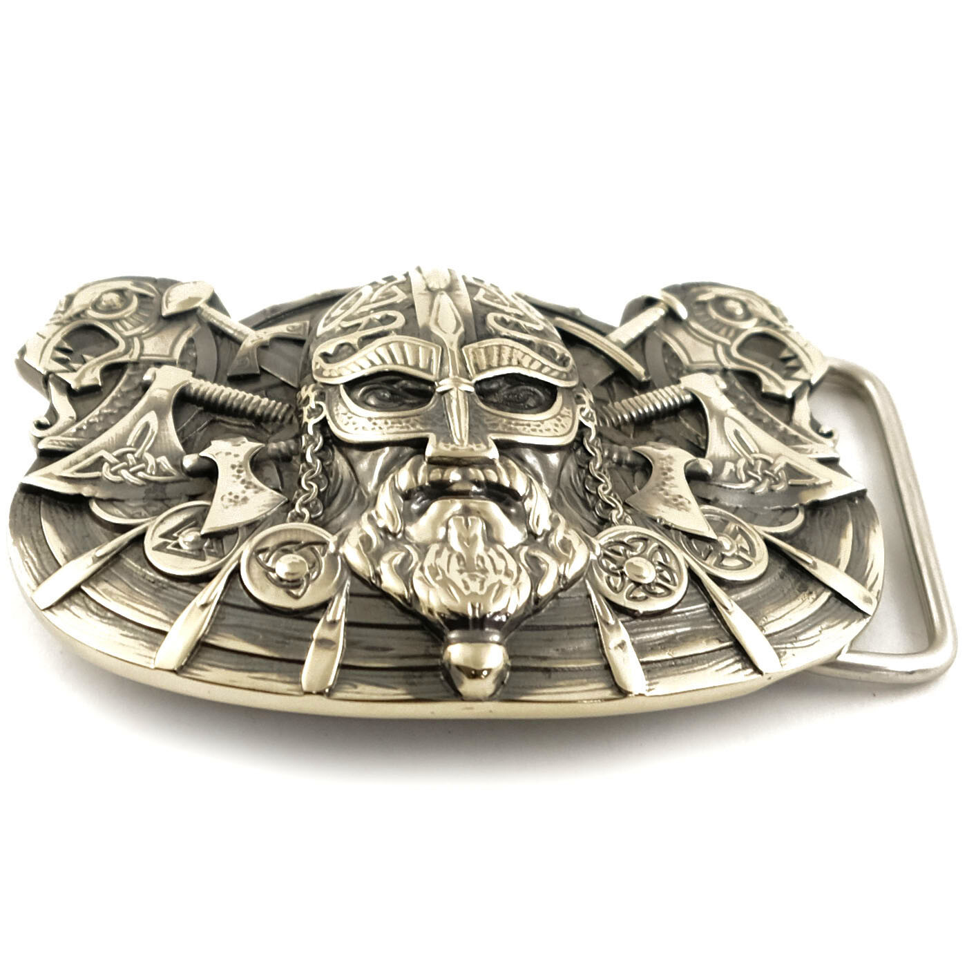 German silver belt buckle  » Viking »; Scandinavian german silver warrior buckle