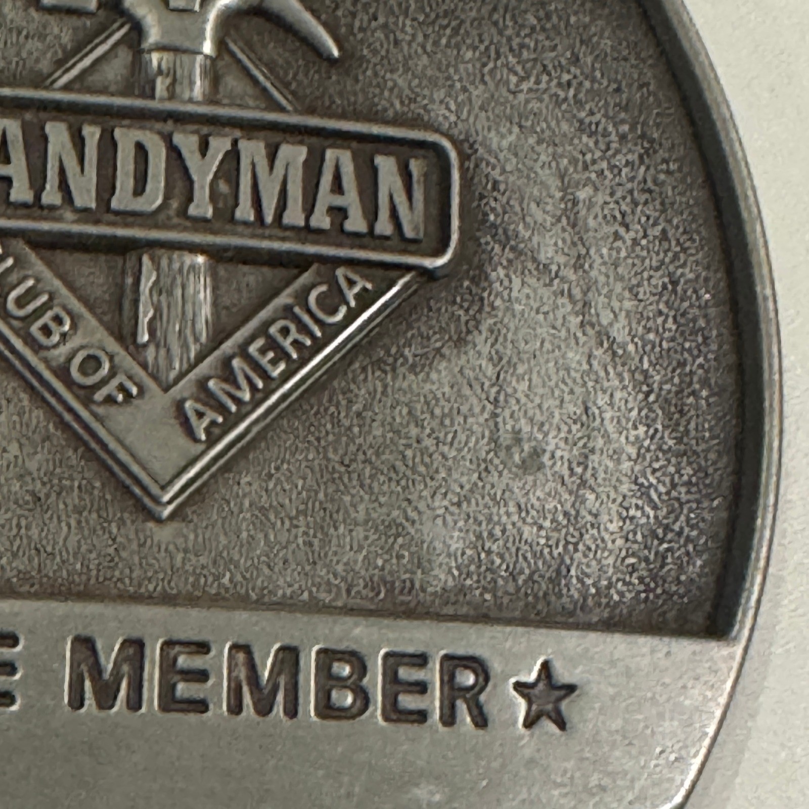 Handyman Club of America Life Member Belt Buckle Vintage 1996 Pewter Finish