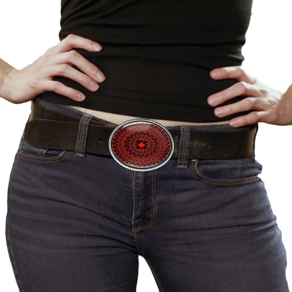 Hearts Belt Buckle – Love Mandala Handmade Oval Unisex Buckle – 710