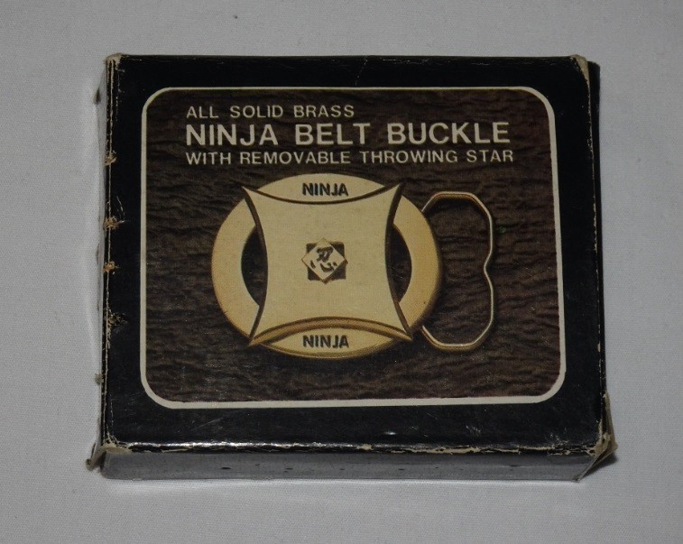 Vintage 1970s Ninja Star (removable) Solid Brass Belt Buckle