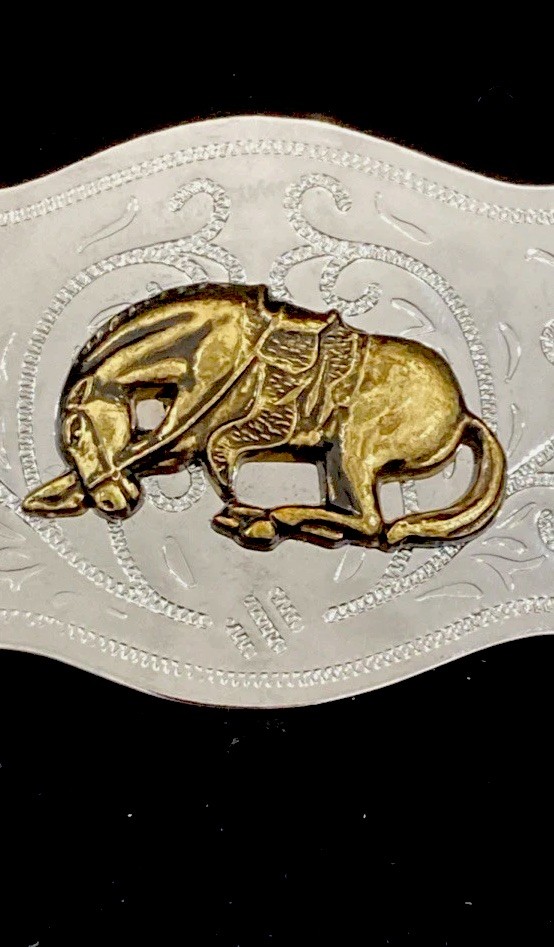Vintage Western Cowboy Rodeo Horse Belt Buckle – Made in Hong Kong Unbranded