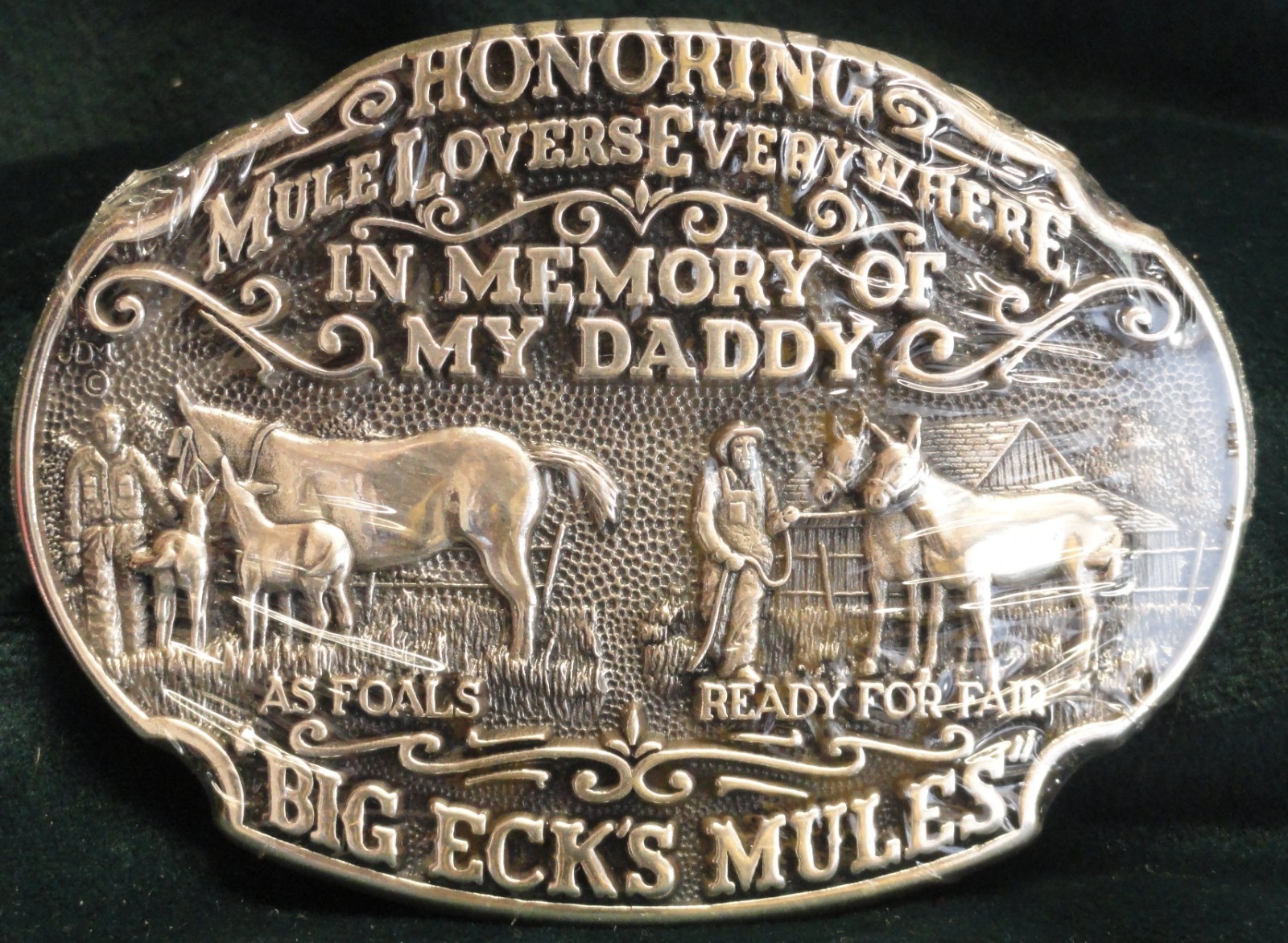 1981 BIG ECK&rsquo;S MULES Sterling Silver Belt Buckle IN MEMORY OF MY DADDY -must see