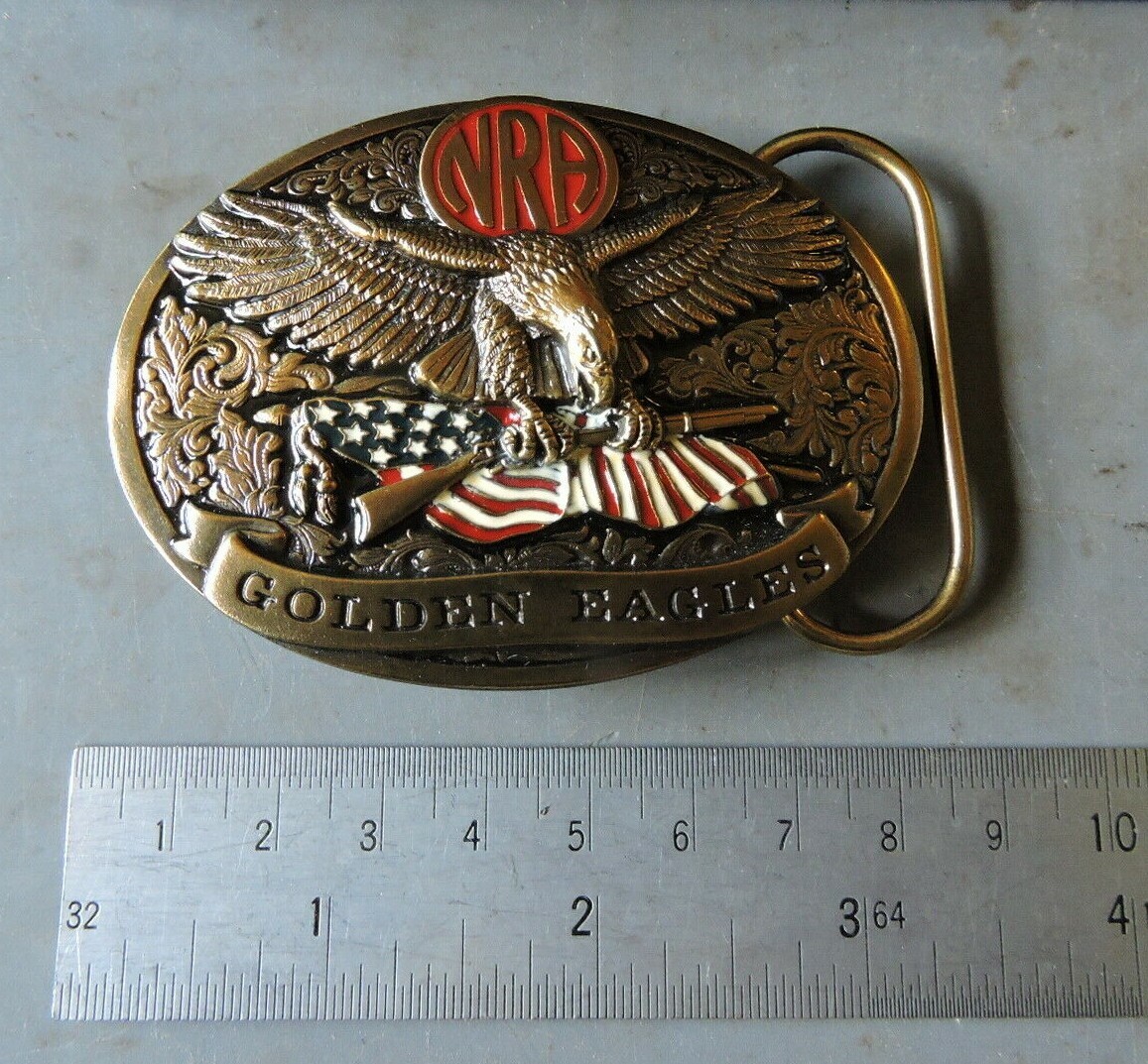 VTG LIMITED EDITION NRA National Rifle Association Golden Eagles Belt Buckle