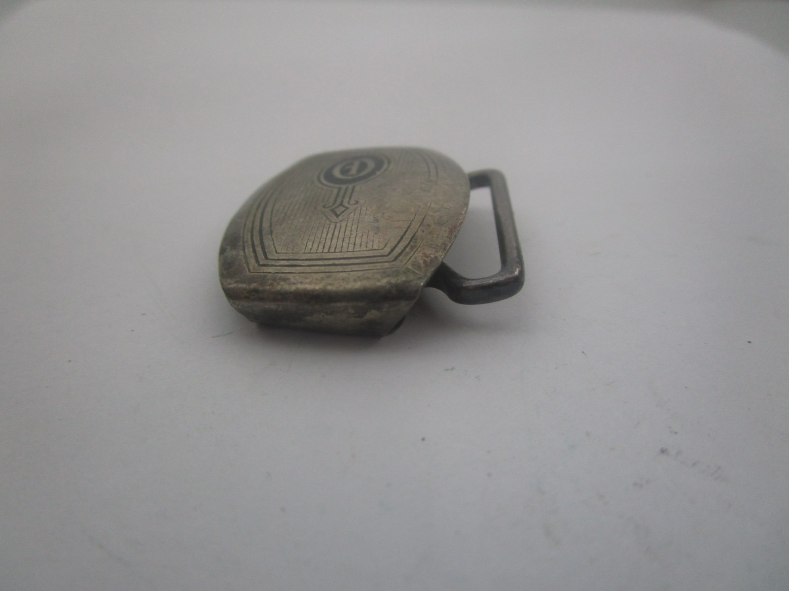 Antique Art Deco Hickok Sterling Silver Monogram Belt Buckle