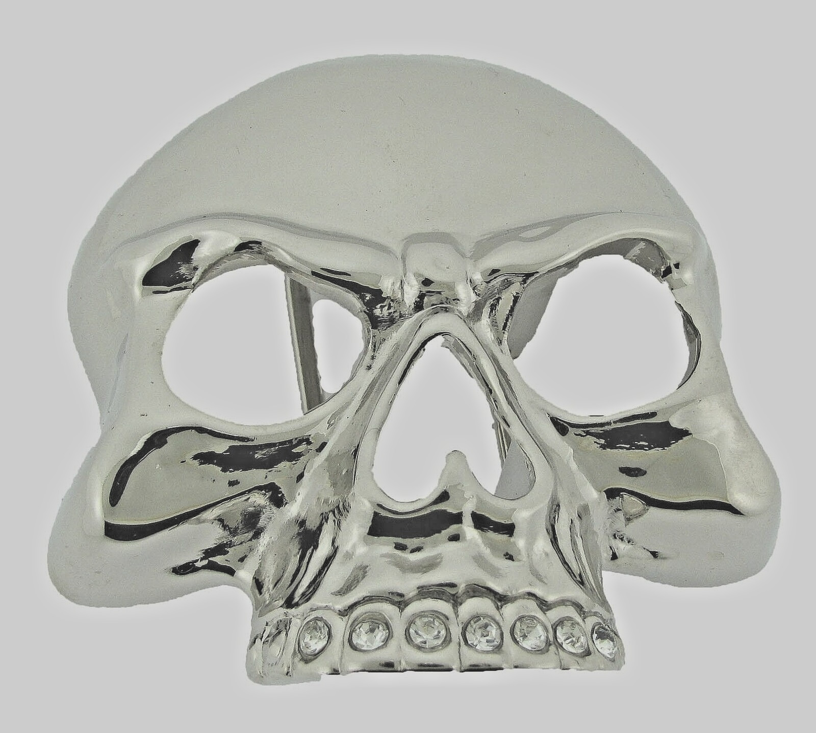 Skull Belt Buckles Men Pirate Skeleton Silver Metal Tribal Gothic Tattoo Bling