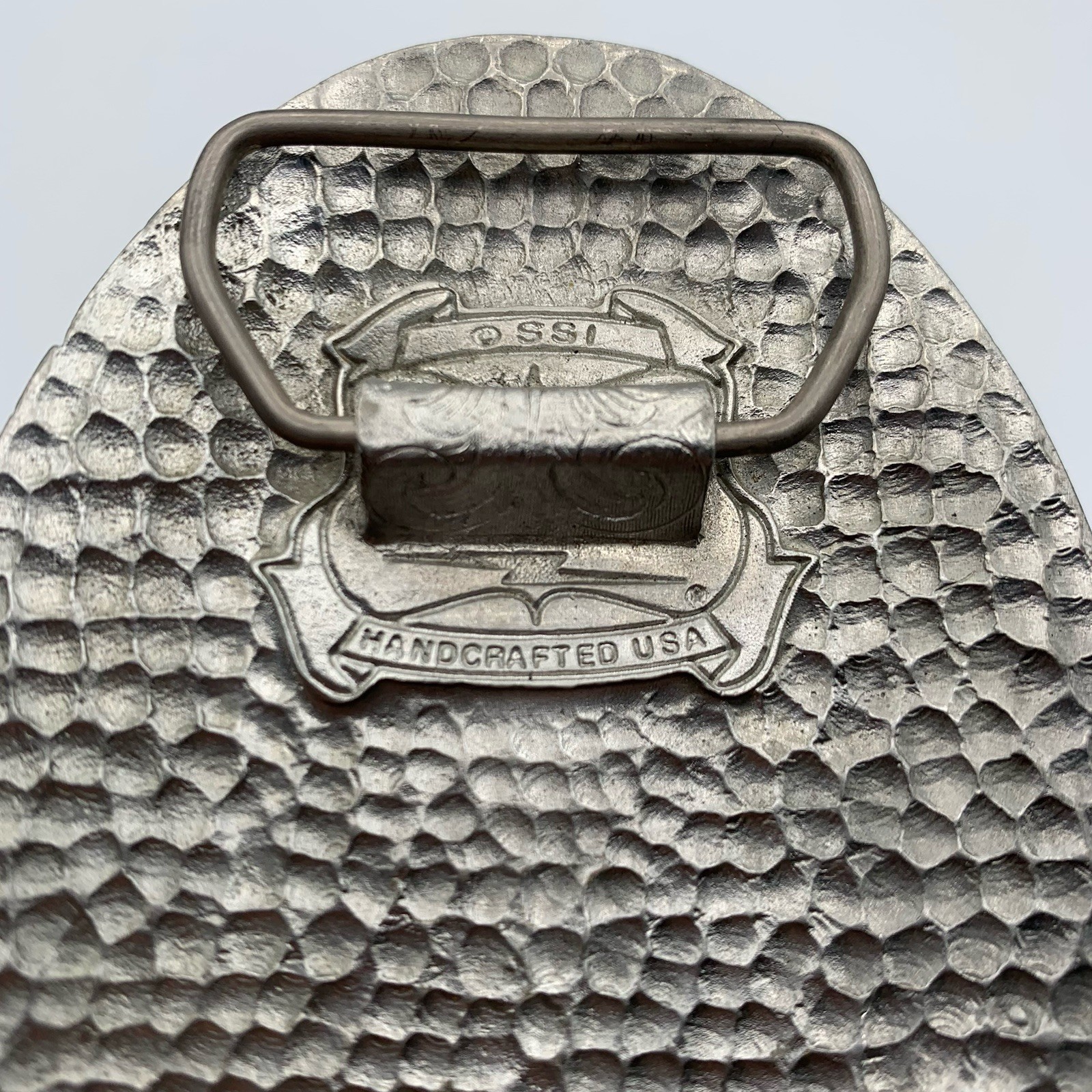 VTG SSI Handcrafted Metal Belt Buckle Southwest Eagle Rain Cloud Fathers 4&Prime; USA