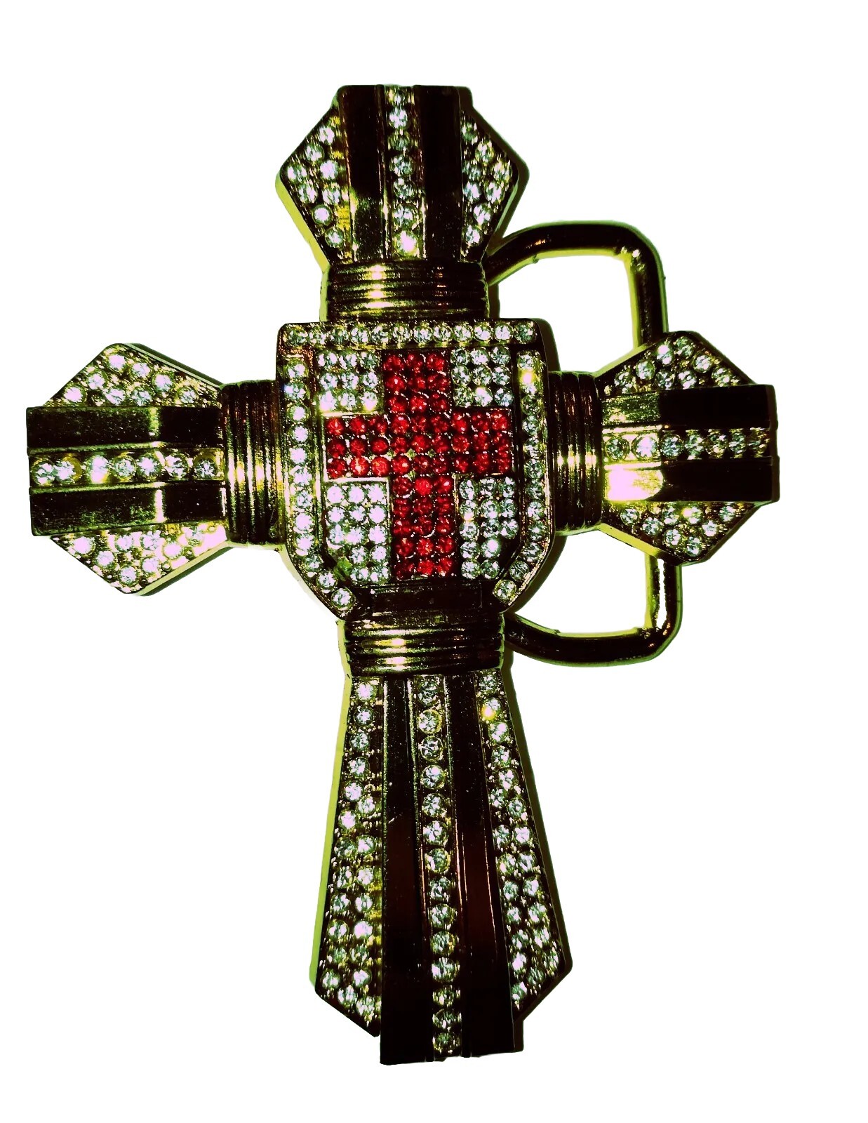 RELIGIOUS CROSS JESUS BLESSING BELT BUCKLE