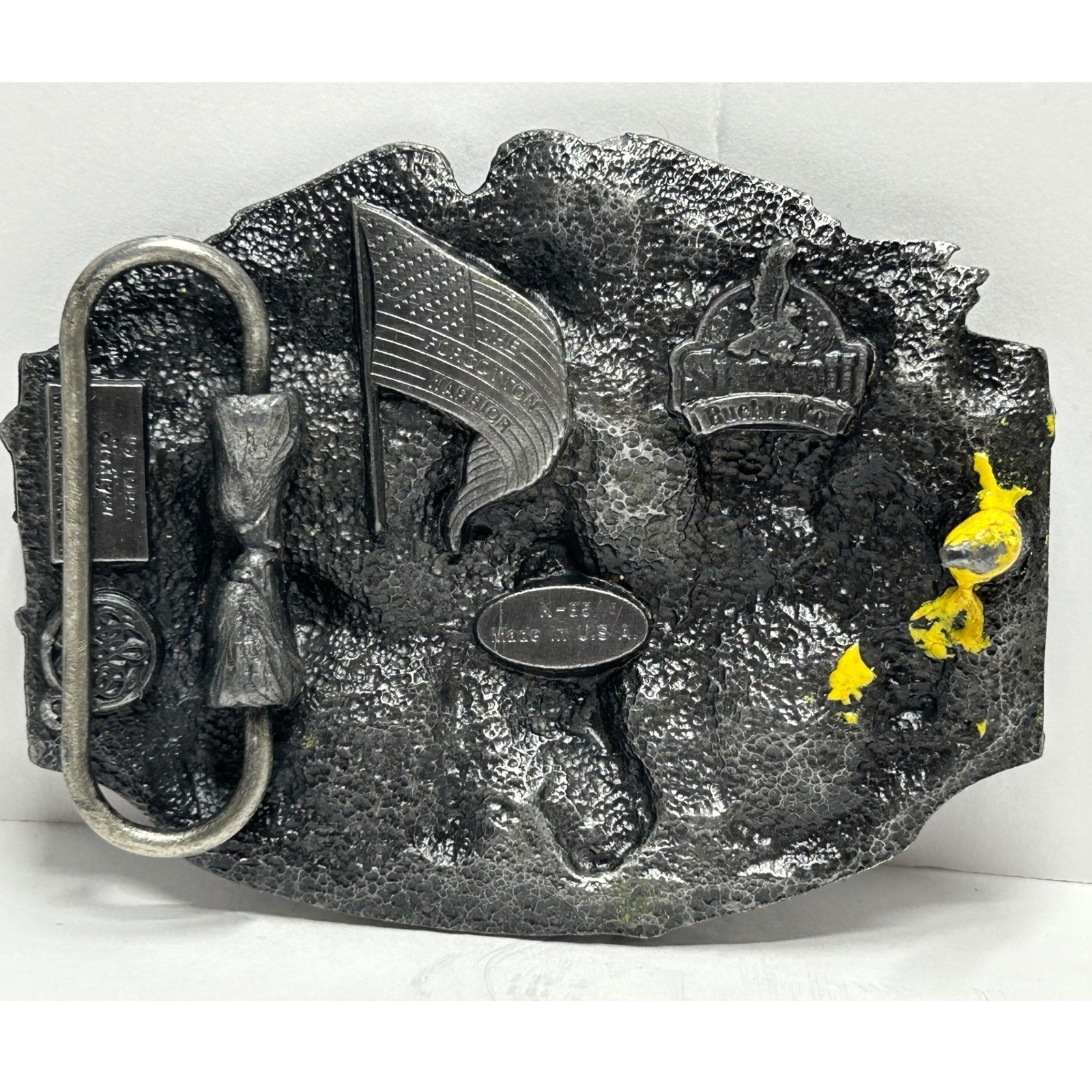 Vietnam Veteran Belt Buckle Eagle Soldiers Helicopter US Flag Made in USA