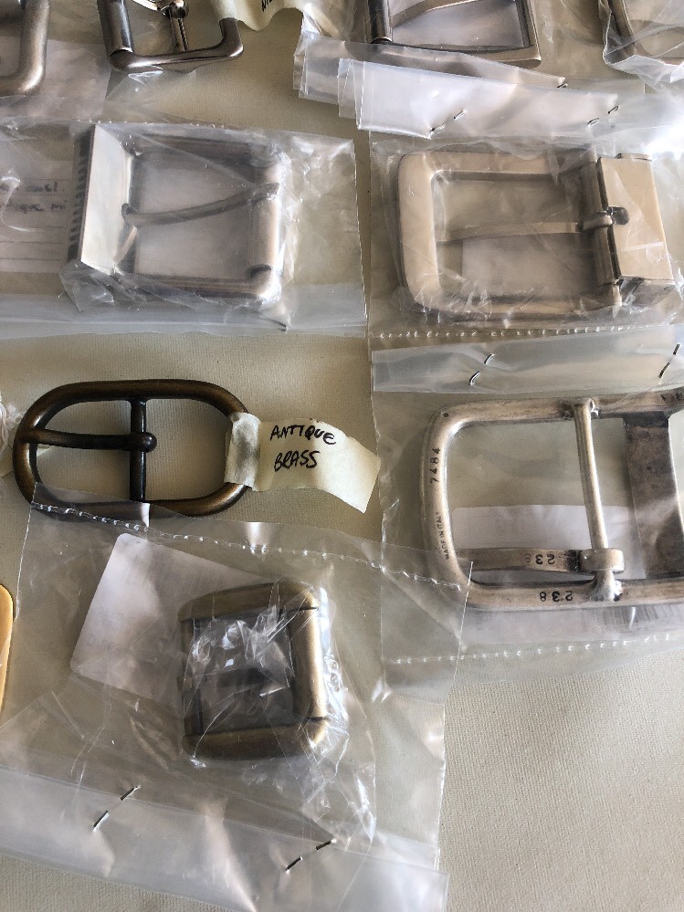 Lot of Belt Buckles Assorted Sizes All Metal Different Finishes (17 total) Craft