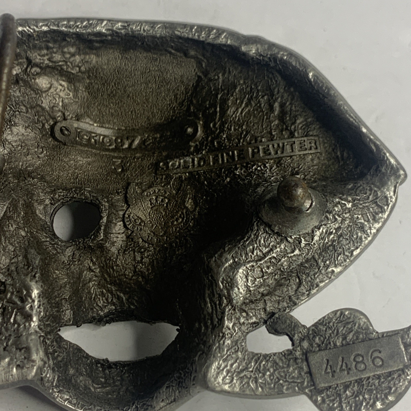 Jolly Roger Pirate Skull Crossed Swords Solid Pewter Great American Belt Buckle