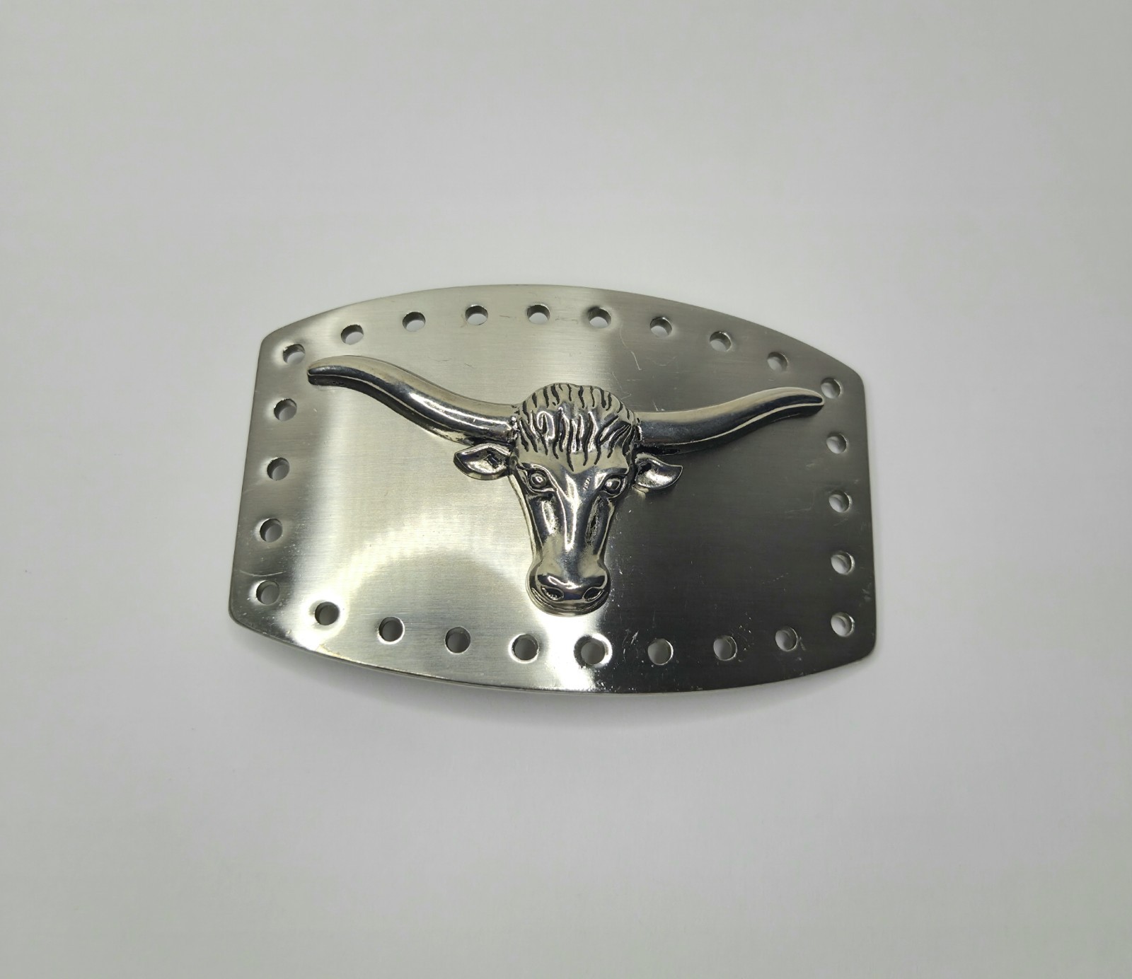 Western STEER BULL Head Cowboy Rodeo Style Belt Buckle Chrome