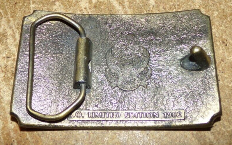 1982 metal southern outdoors magazine belt buckle in nice shape used