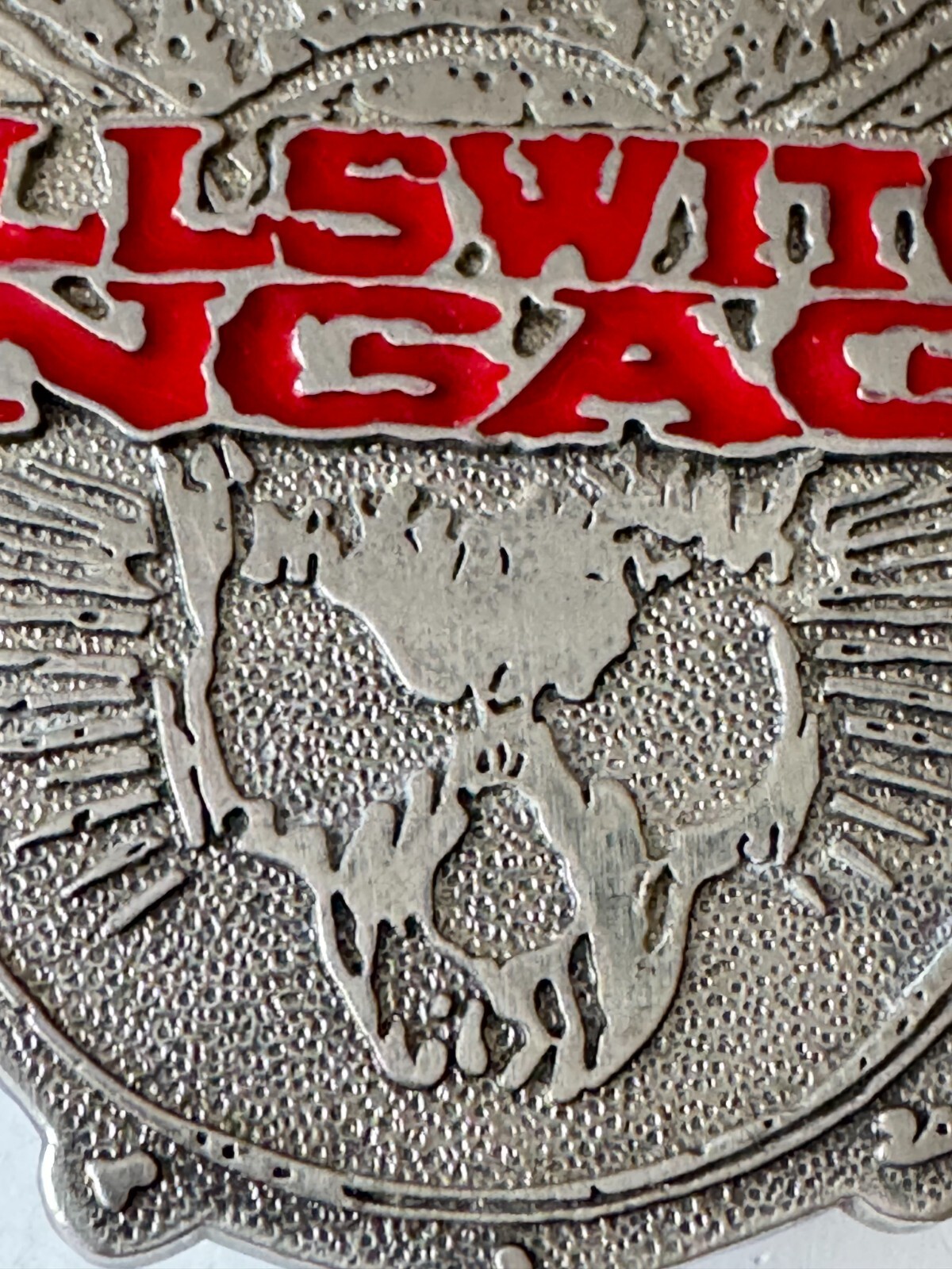 Bravado Killswitch Engage in Red Skull Wings Belt Buckle Silver Metalcore Band