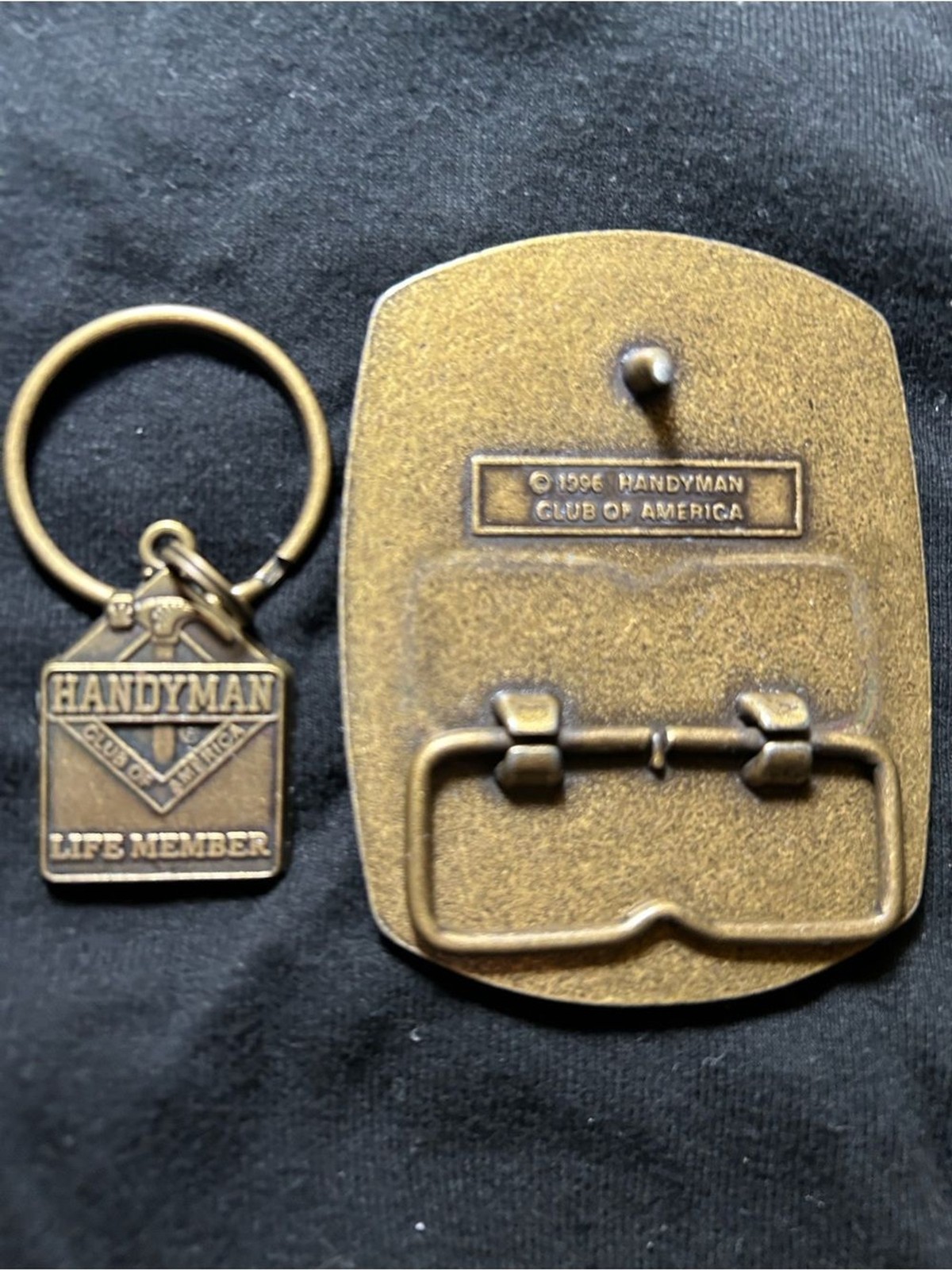 Bronze Handyman ‘Life Member&rsquo; Belt Buckle and Keychain Set