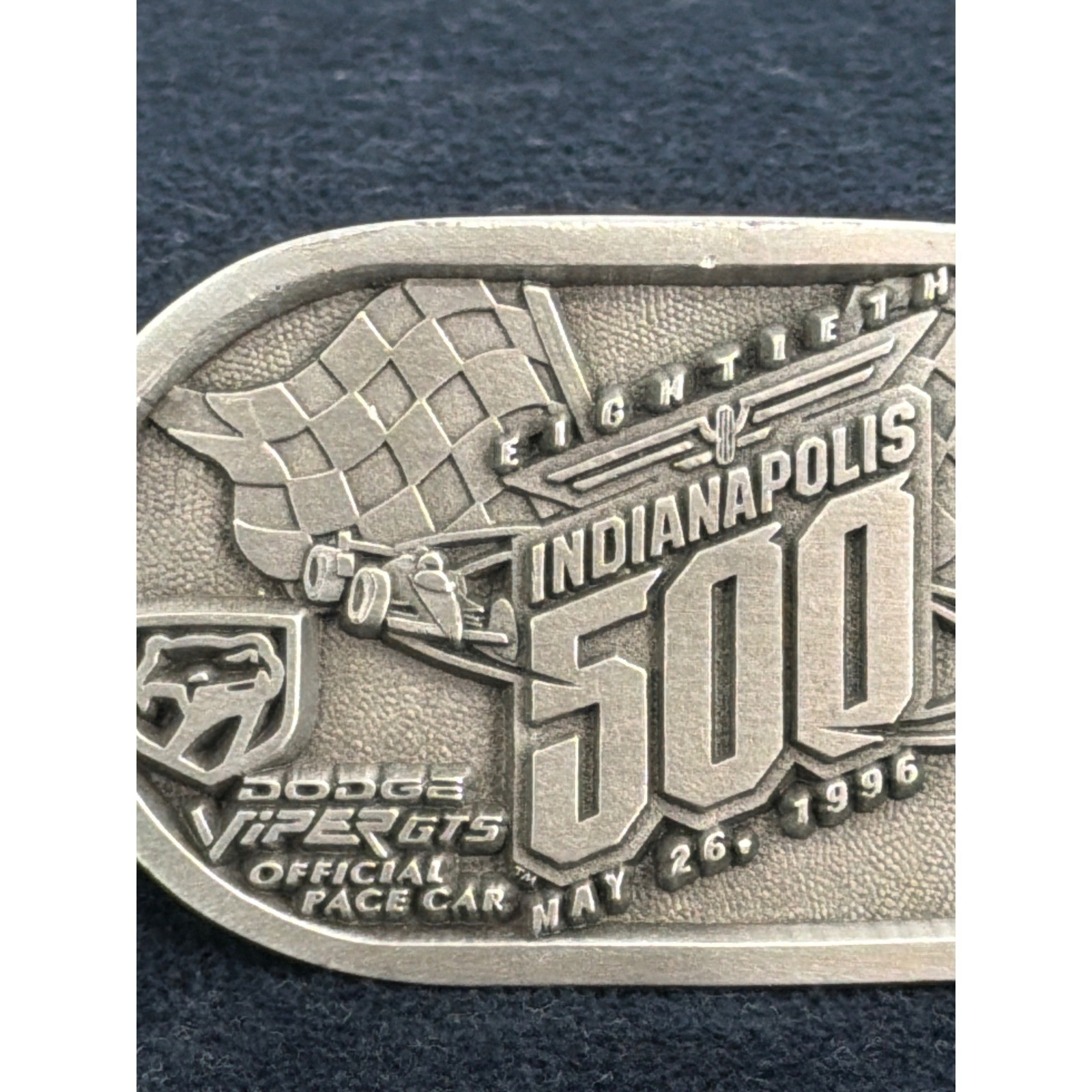 1996 Indy 500 Dodge Viper GTS Official Pace Car Pewter Belt Buckle 7/500 Ltd Ed