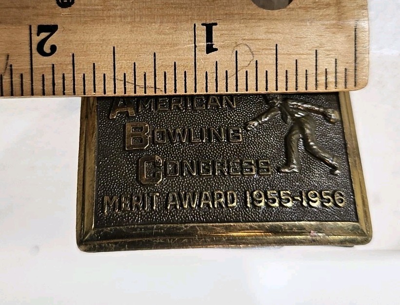 Vintage Belt Buckle American Bowling Congress Merit Award 1955-1956 274 Pins
