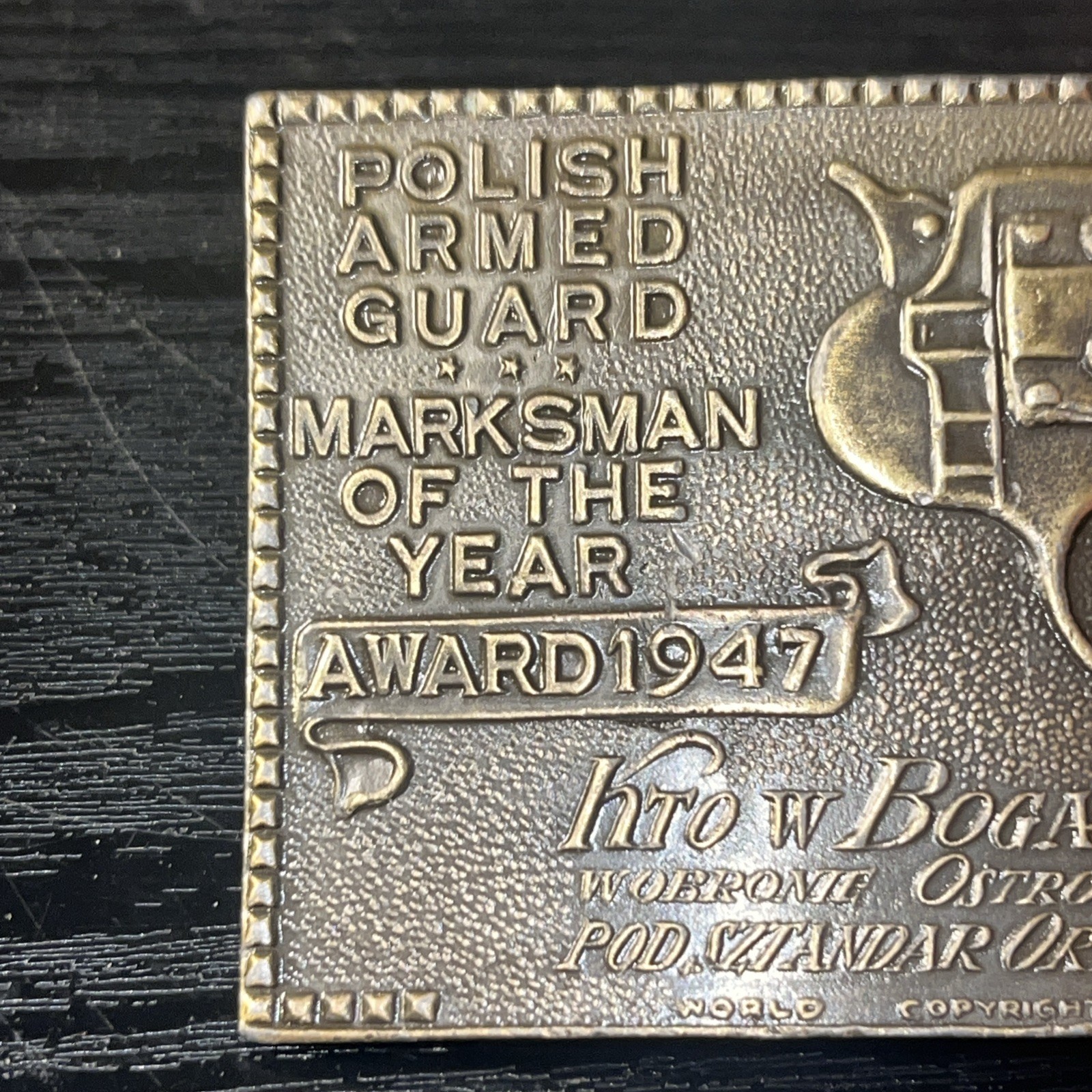 1947 POLISH ARMED GUARD MARKSMAN BELT BUCKLE TIFFANY STUDIO NY – Lewis Chicago