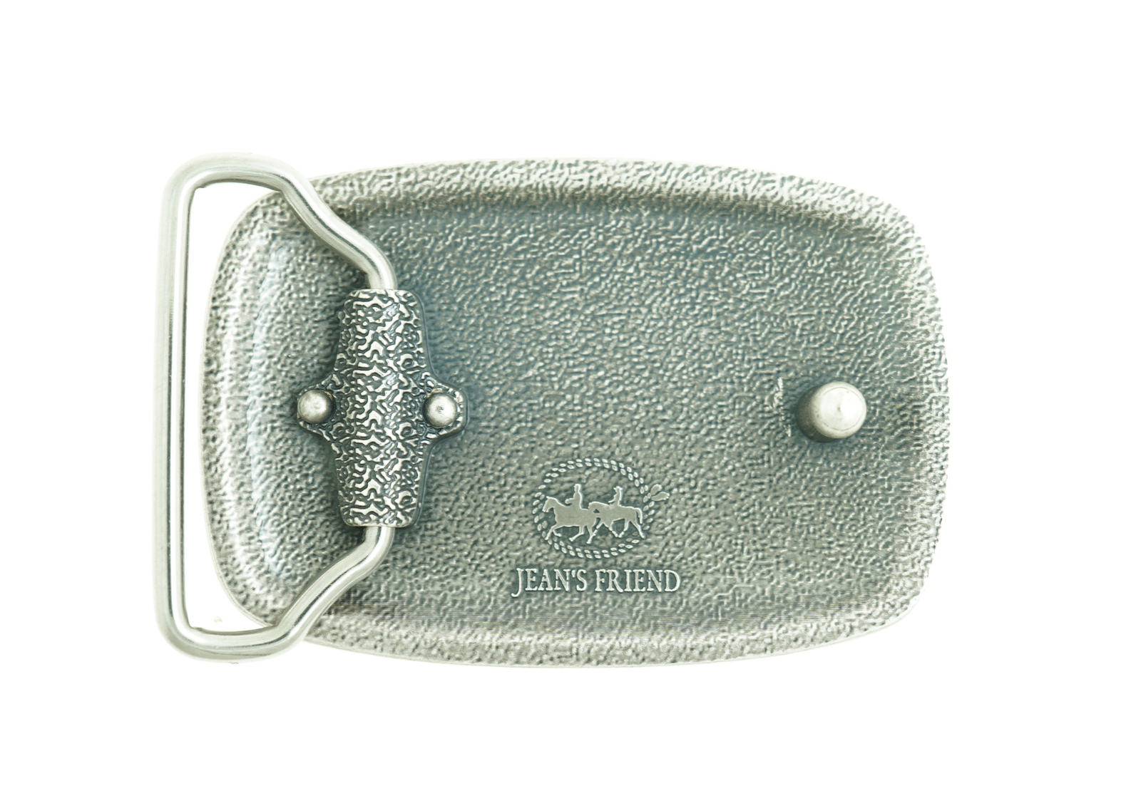 Silver Plated Hammer Forged Small Rectangle Metal Fashion Belt Buckle