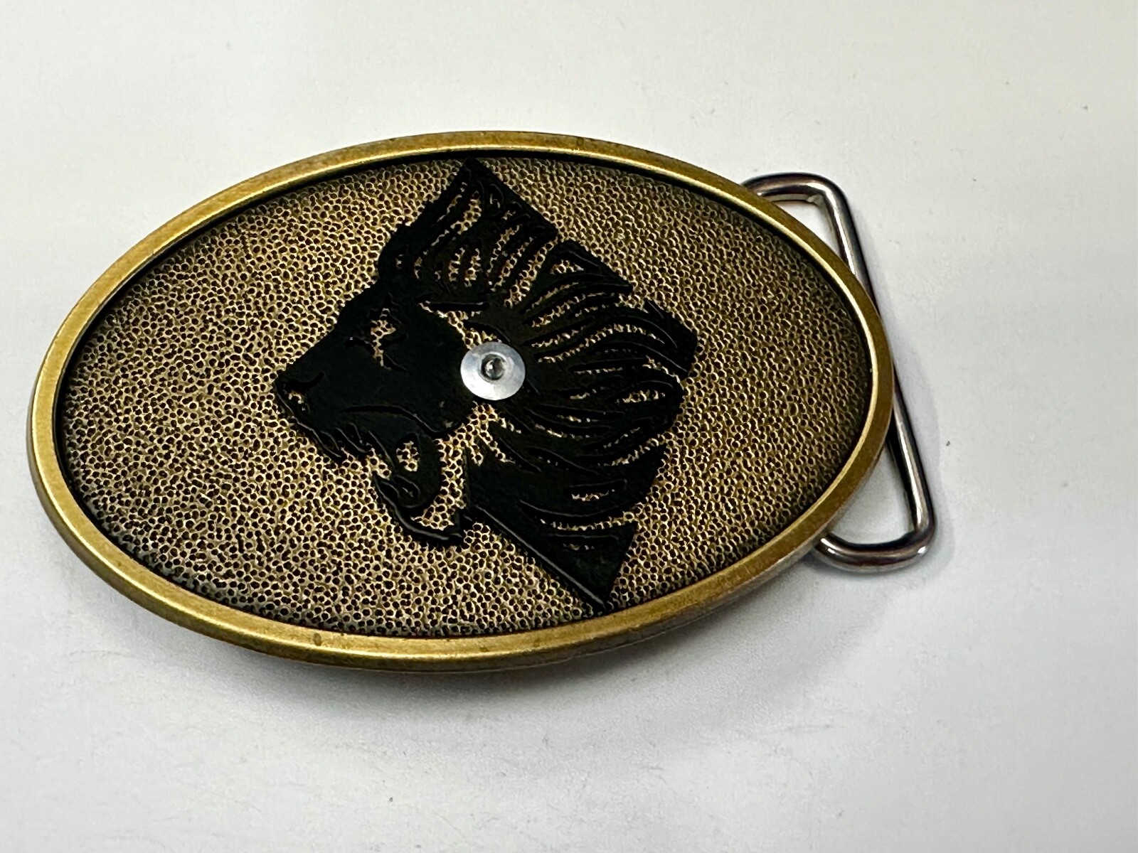 Roaring Lion Tiger Vintage Oval Brass Tone Belt Buckle By Jeans Friend