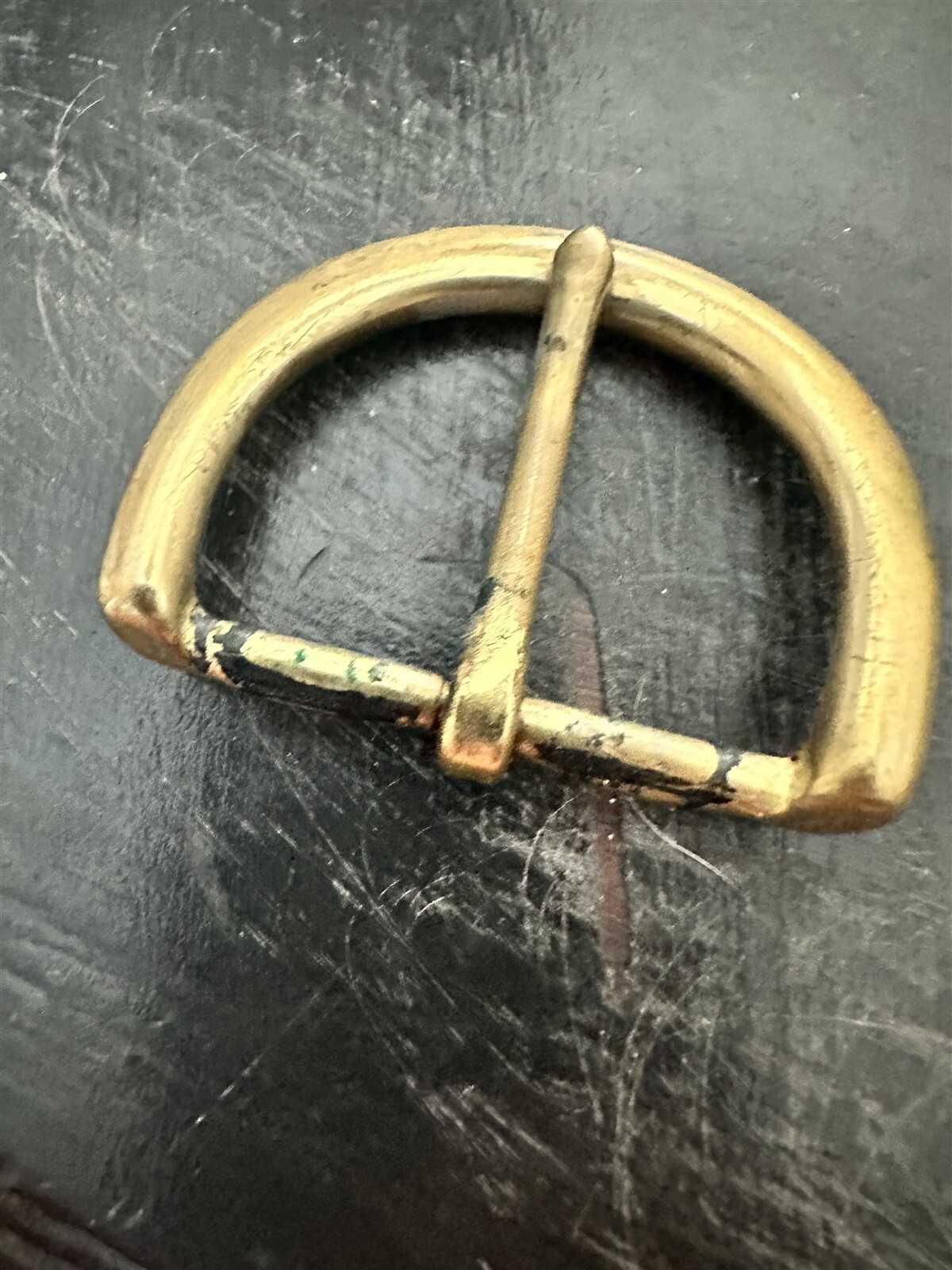 Half Round Brass Tone Rounded Replacement Dress Style Belt Buckle Oval
