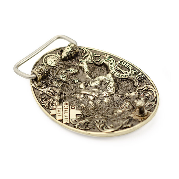 Gemini german silver buckle, Twins Horoscope Astrological Zodiac Sign buckle
