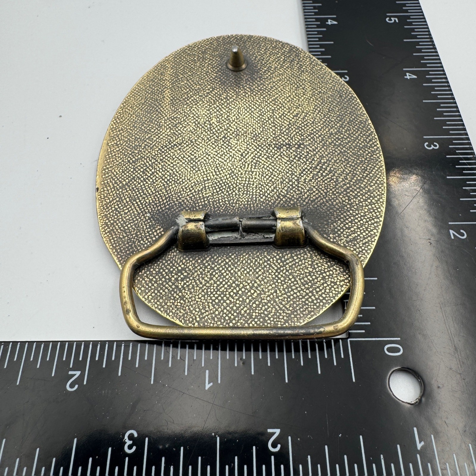 Vintage NRA Member Hunter Belt Buckle Brass Tone Deer Buck Wildlife Logo Oval