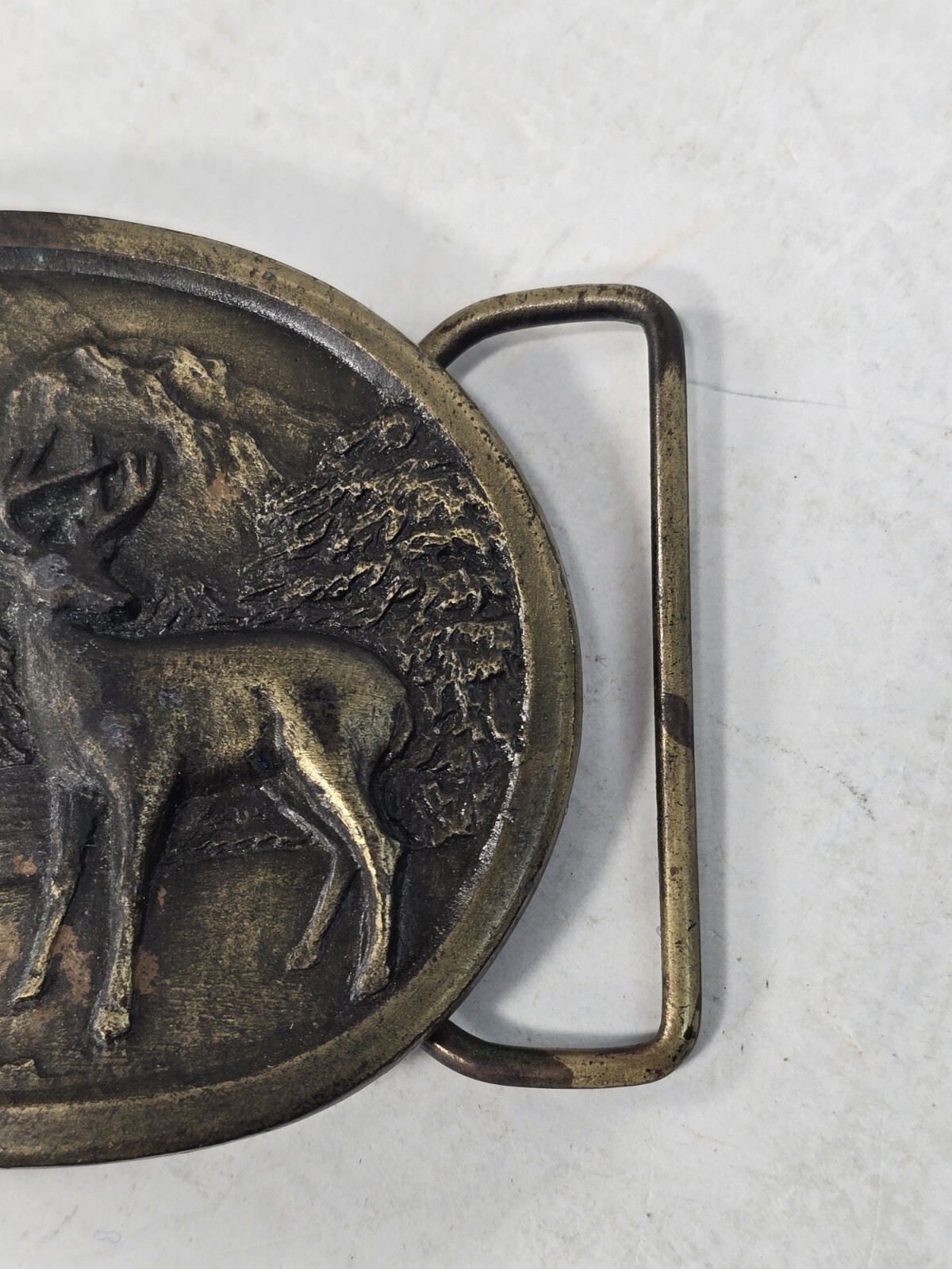 Vintage Deer Belt Buckle Indiana Metal Craft