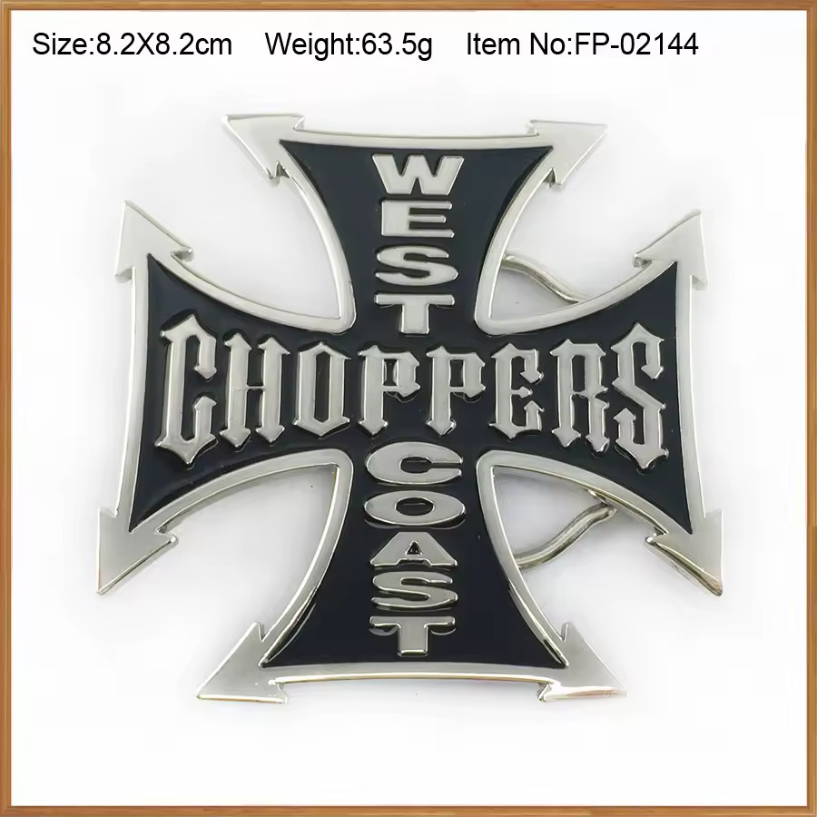 West Coast Choppers Belt Buckle Enamel Jesse James Iron Cross Maltese Biker