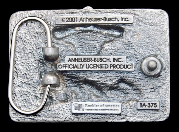 RG24118 *NOS* VINTAGE 2001 **GENUINE BUDWEISER CLYDESDALES** BEER BELT BUCKLE