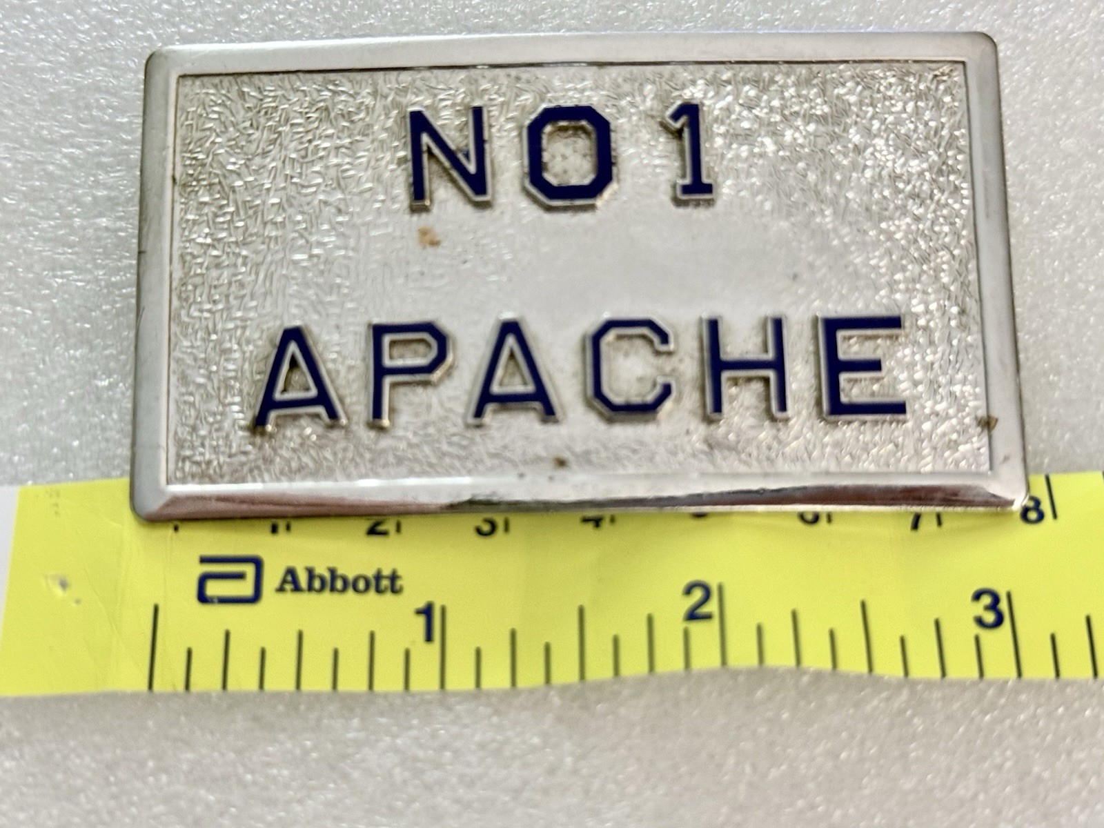NO 1 APACHE Silver and Blue Belt Buckle 2 in Reg US Pat Off OOAK – PLEASE READ –