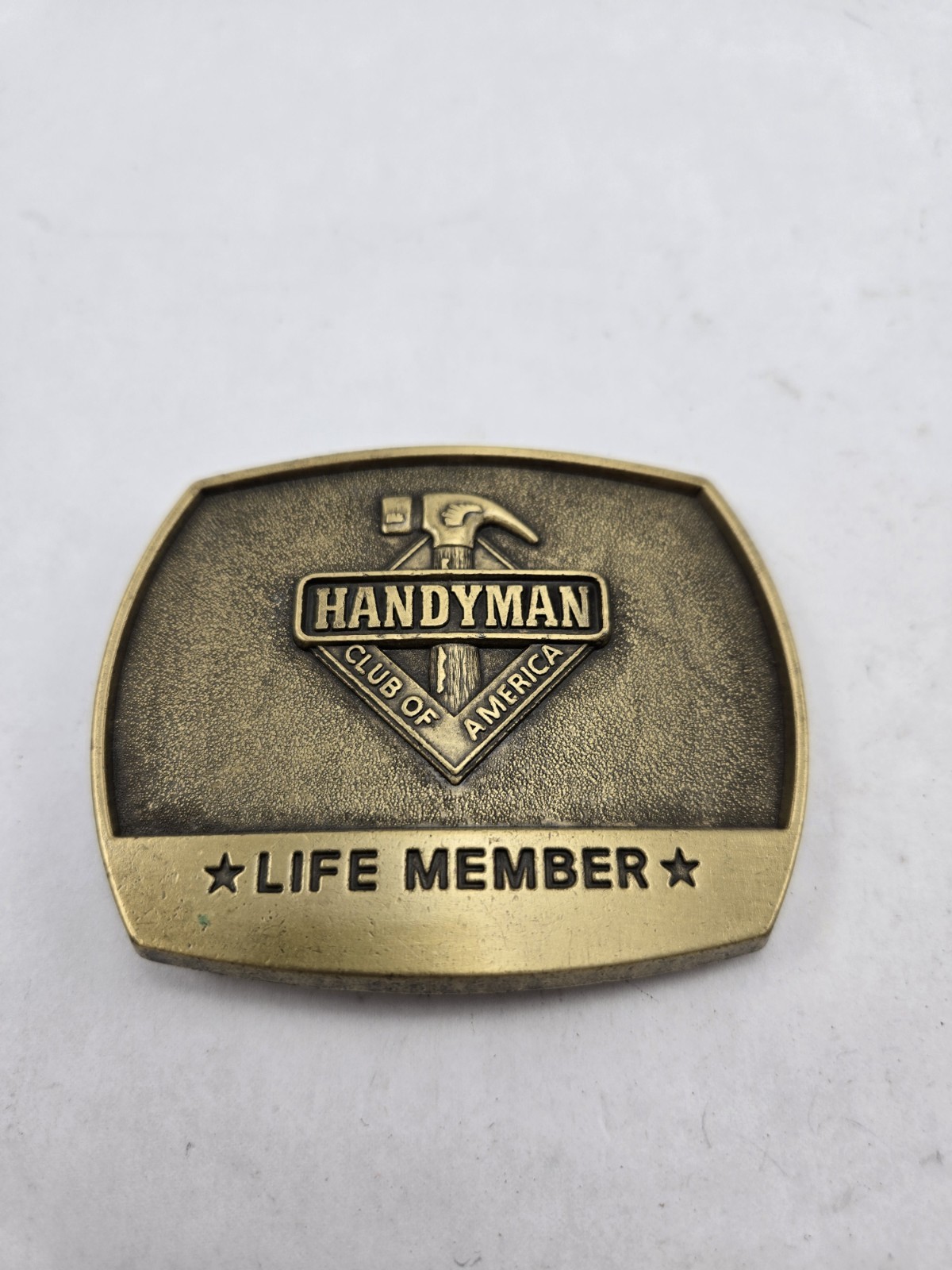 Vintage Brass Handyman Belt Buckle 1996 Club Of America Life Member